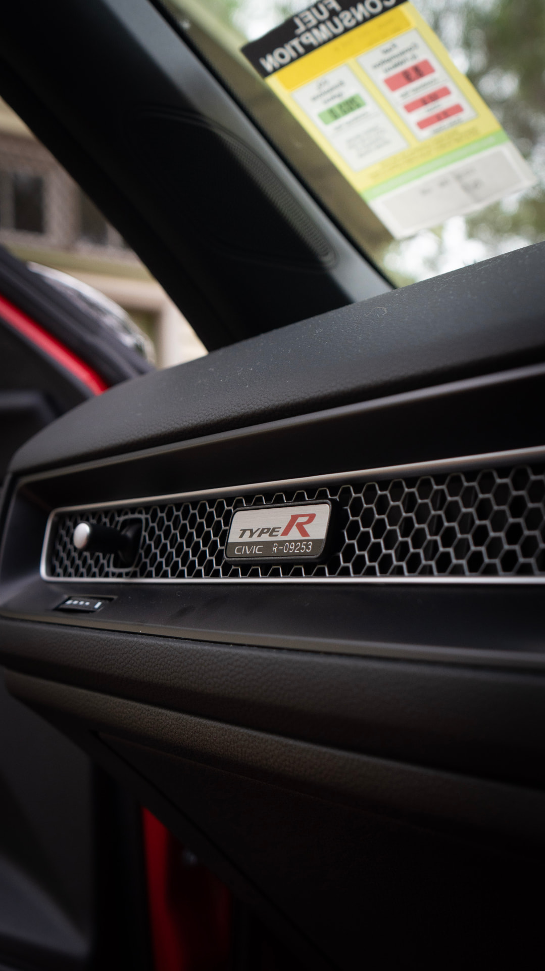 Civic Type R numbered dashboard plaque