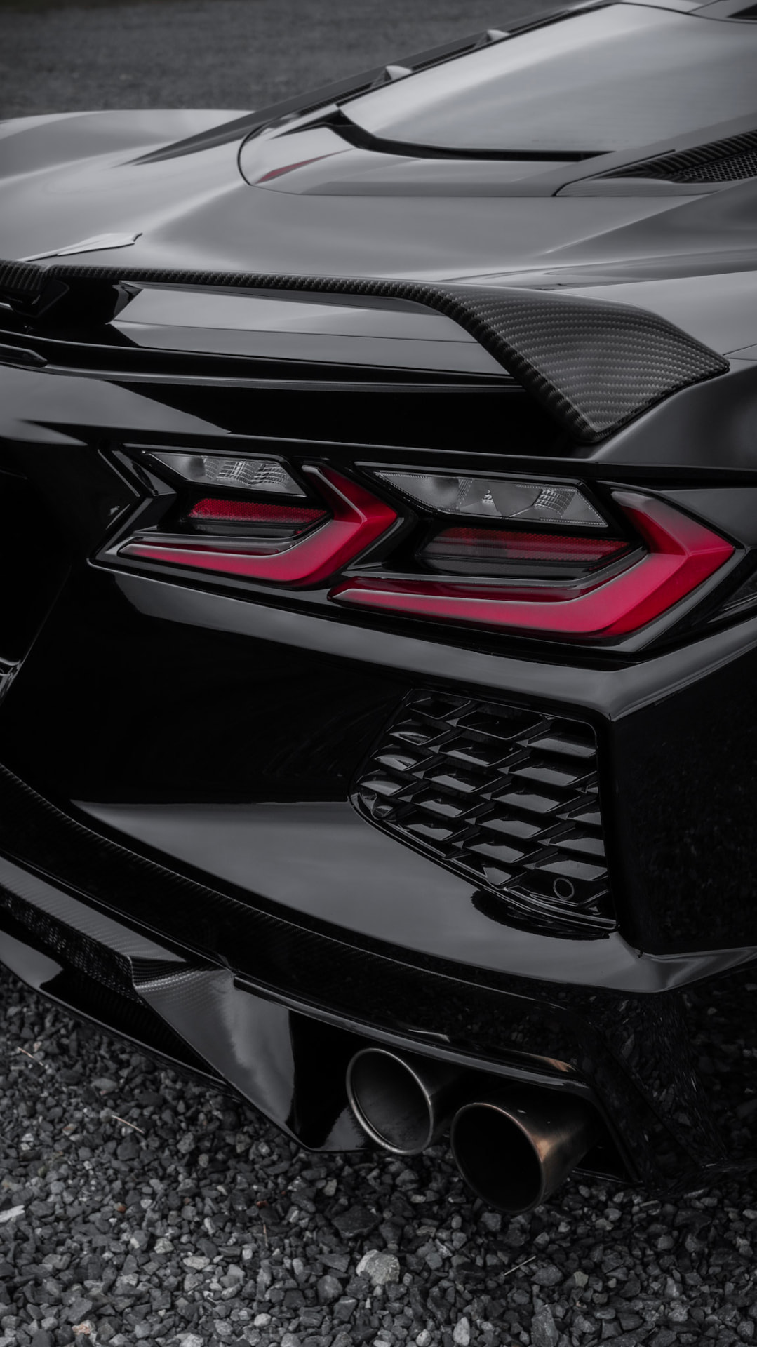 Corvette C8 tail light and quad exhaust detail